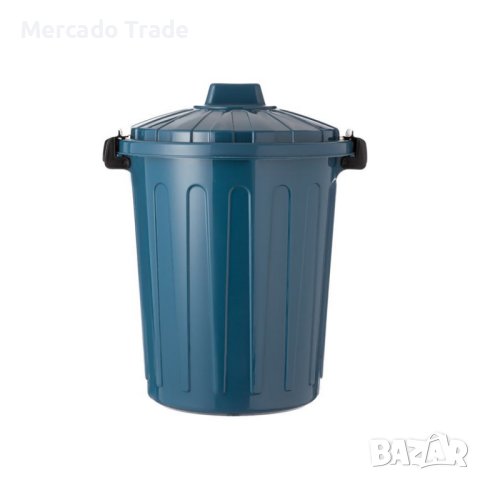 Кош за отпадъци Mercado Trade, С капак, Пластмаса, Син