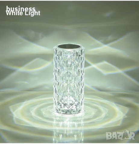 Музикална,Кристална RGB лампа с дистанционно, 6 вида яркост, Вградена батерия от 2000mAh, снимка 6 - Настолни лампи - 40152158