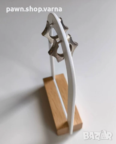 Сребърни обеци с печат 925, снимка 3 - Обеци - 50960923