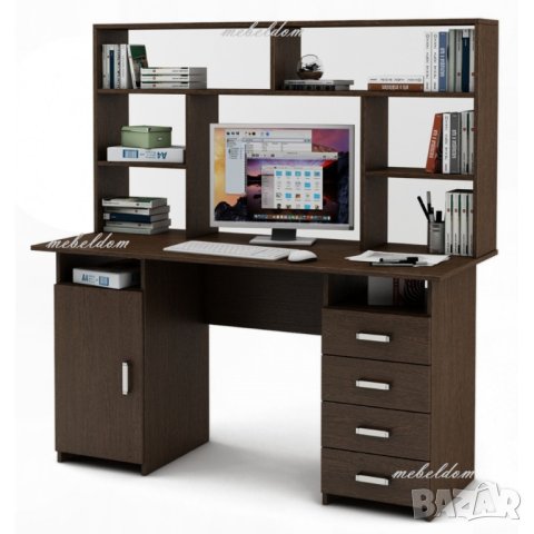 Бюро 143см. с надстройка,плавна врата и 4 чекмеджета(код-1192), снимка 3 - Бюра - 40952711