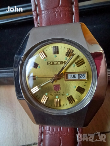 RICOH Автоматичен  Мъжки Часовник Япония 1980те, снимка 4 - Други - 44792608