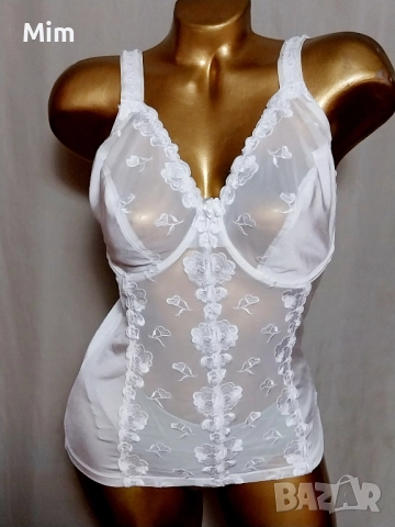 Nice Size 85 E Бял дантелен, еластичен корсет , снимка 1