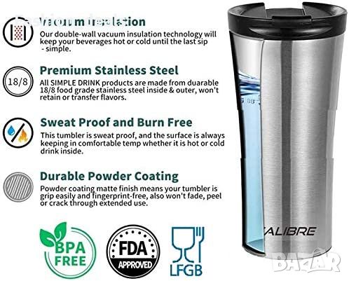 Удобна Нова Чаша за пътуване държи топло и студено 5-10 часа 400 мл, снимка 5 - Други стоки за дома - 39365567