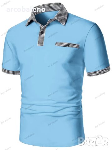 Мъжка лятна тениска с поло с къс ръкав и ревер, 4цвята - 023 , снимка 7 - Тениски - 41482591