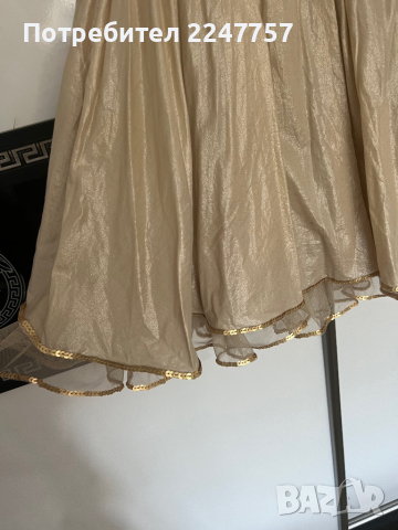 Златиста къса рокля размер S, снимка 3 - Рокли - 36243016