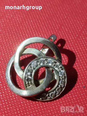 Сребърна обеца, снимка 2 - Обеци - 47935723