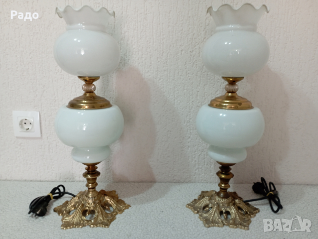 Комплект от две старинни лампи - лампа, снимка 1 - Антикварни и старинни предмети - 41539024