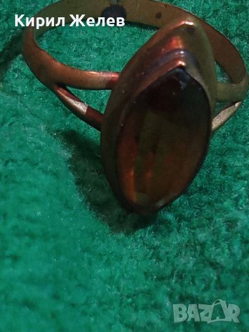 СТАРИНЕН БРОНЗОВ АРТ НУВО ПРЪСТЕН с ФАСЕТИРАН ЦИТРИН МАЙСТОРСКА РЪЧНА ИЗРАБОТКА 22205, снимка 14 - Антикварни и старинни предмети - 33134364