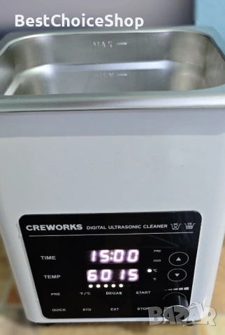 Професионална ултразвукова вана CREWORKS 2L – 40kHz, с подгряване, снимка 7 - Други инструменти - 53421224