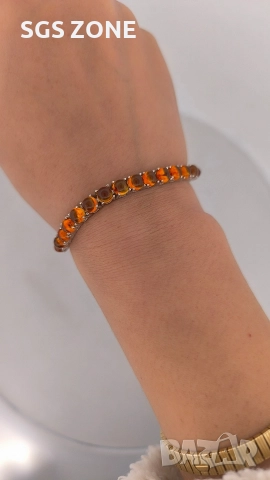 ръчно изработена сребърна гривна с кехлибар, снимка 7 - Гривни - 52586590