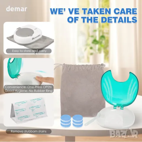 Безжичен ултразвуков почистващ уред xmoonant, 2000mAh акумулаторна, 50kHz, 80ml, 360g, 18W, 5V2A, снимка 5 - Други - 47846559