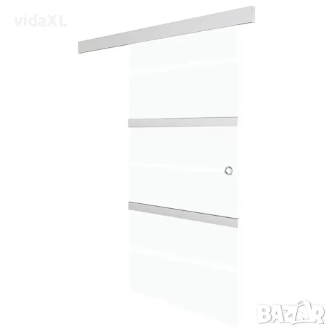 vidaXL Плъзгаща врата с меки стопери, ESG стъкло и алуминий, 90x205 см