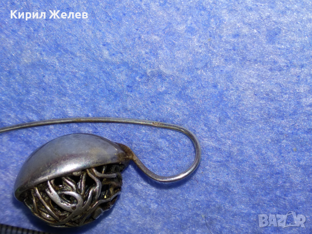 ВИНТИДЖ АРТ СРЕБЪРНА ОБЕЦА ЛАКИРАНО СРЕБРО 925 МАЙСТОРСКА АЖУРНА РЪЧНА ИЗРАБОТКА 43337, снимка 10 - Обеци - 44722350