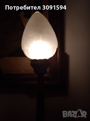 Арт Деко нощна ,настолна лампа бронз оргиналнално стъкло, снимка 6 - Антикварни и старинни предмети - 41706934
