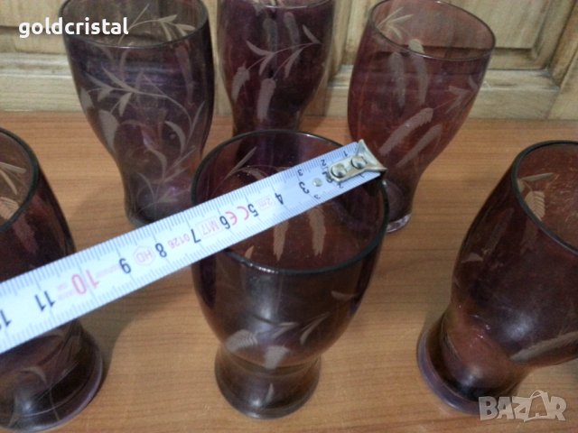 Ретро стъклени водни чаши , снимка 6 - Антикварни и старинни предмети - 39665399