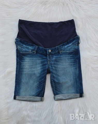 Къси дънки за бременни H&M размер М/Л, снимка 4 - Дрехи за бременни - 51086724