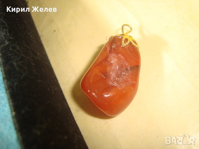 СТАР СКЪПОЦЕНЕН МЕДАЛЬОН - КАРНЕОЛ в ПОЗЛАТЕН ОБКОВ 25844, снимка 8 - Колиета, медальони, синджири - 35679443