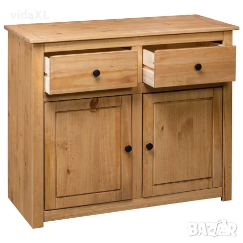 vidaXL Сайдборд, 93x40x80 см, бор масив, стил Панама, снимка 6 - Бюфети - 56146523