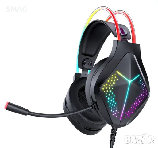 Слушалки за игри с регулируем микрофон и RGB светлина S_1228266, снимка 3 - Слушалки и портативни колонки - 48656002