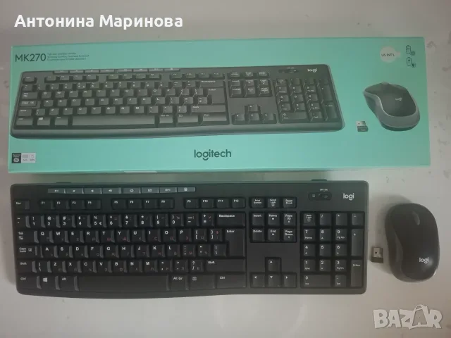 Безжичен комплект клавиатура и мишка Logitech MK270 (с кутия)