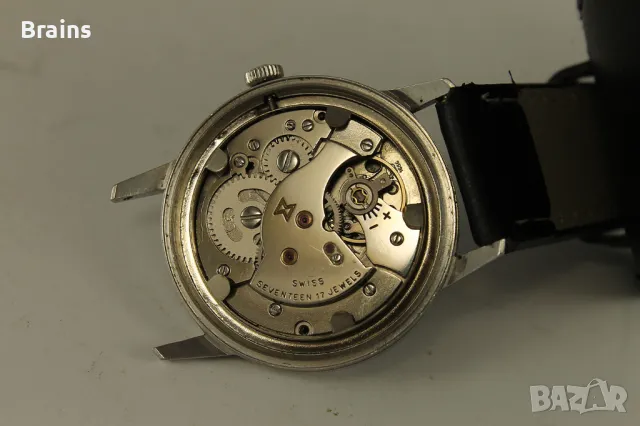 1950's SVALAN SPORTSMAN Швейцарски Стоманен Военен Часовник, снимка 9 - Антикварни и старинни предмети - 49647473