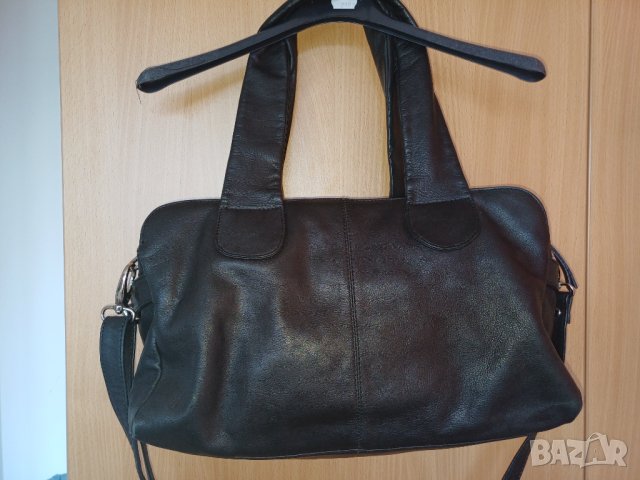 Manfield черно чанта естествена кожа , снимка 5 - Чанти - 41440192