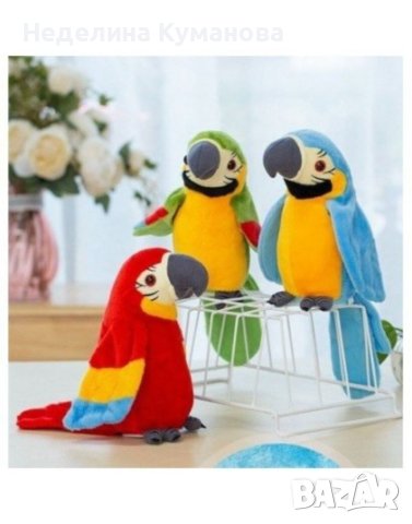❌️ Говорещ плюшен папагал Арчи, забава за малки и големи, снимка 2 - Плюшени играчки - 41211797