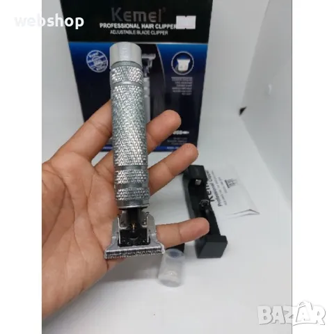 Тример за коса и брада Kemei KM-1974B, 5W, 1200 mAh, Сребрист, снимка 2 - Машинки за подстригване - 49737222