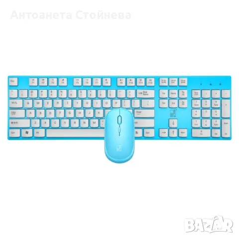 Безжични Wireless клавиатура и мишка за компютър KMT1, снимка 4 - Клавиатури и мишки - 47817560