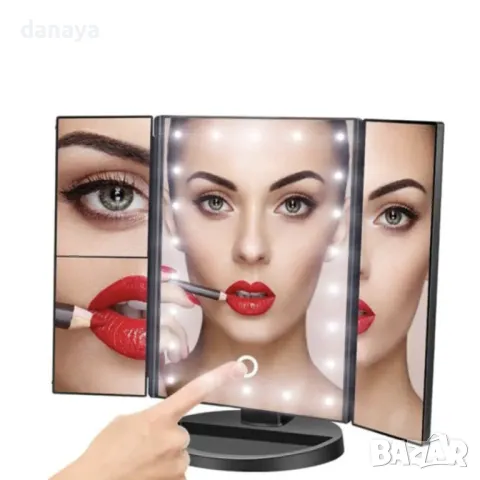 5575 Отварящо се козметично огледало с LED осветление и увеличителни огледала, снимка 5 - Други - 48458084