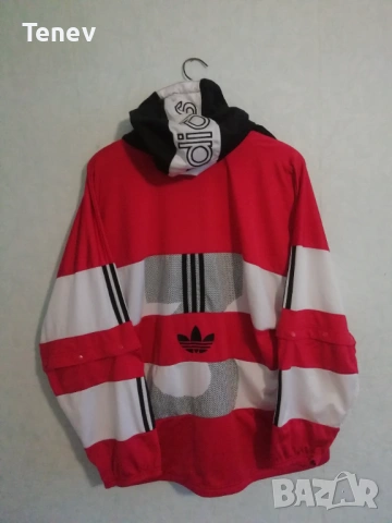 Adidas Originals 1990s 90s оригинално горнище ретро с качулка Адидас Trefoil , снимка 2 - Спортни дрехи, екипи - 39408269