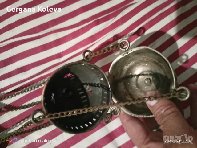 старинно медно кандило, снимка 2 - Антикварни и старинни предмети - 50304406