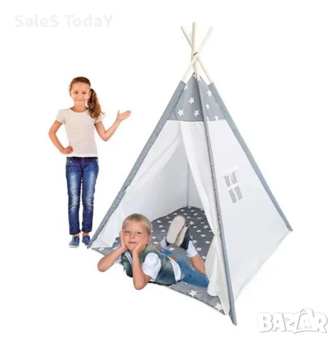 Палатка за детска стая, Иглу, индианска шатра, 120x120x150см, снимка 3 - Други - 43006749