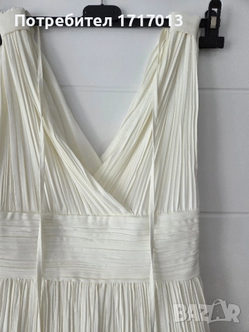 Елегантна бяла рокля, размер 38, снимка 5 - Рокли - 51744614