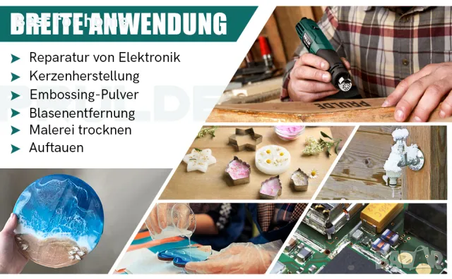 PRULDE компактен пистолет с горещ въздух 500 W, снимка 10 - Други инструменти - 48358322