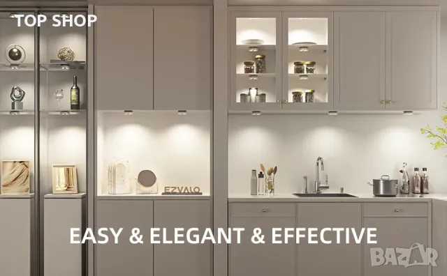 Осветление за гардероб шкаф библиотека с вътрешен сензор за движение 2000mAh Акумулаторно, снимка 7 - Лед осветление - 49049677