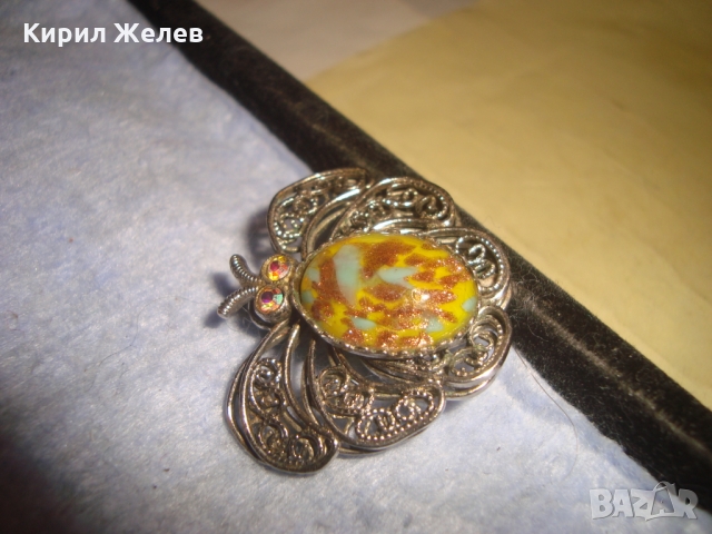 ВИНТИДЖ СРЕБРИСТА СКЪПОЦЕННА АРТ НУВО БРОШКА ВЕНЕЦИАНСКО СТЪКЛО МУРАНО 23453, снимка 13 - Антикварни и старинни предмети - 36061142
