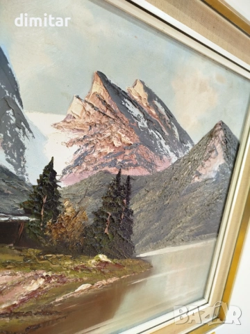 Планински пейзаж картина масло върху платно , снимка 5 - Картини - 53874215