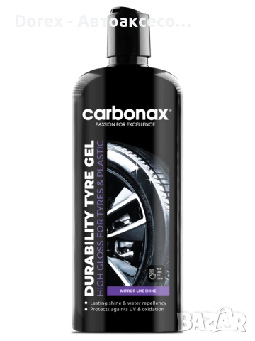 Препарат гел за блясък и защита на гуми и пластмаса Carbonax 500мл, снимка 2 - Аксесоари и консумативи - 53587171