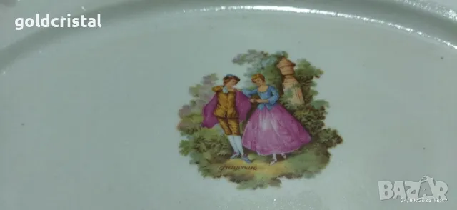 Стар български порцелан Изида плато елипса , снимка 6 - Антикварни и старинни предмети - 48552777