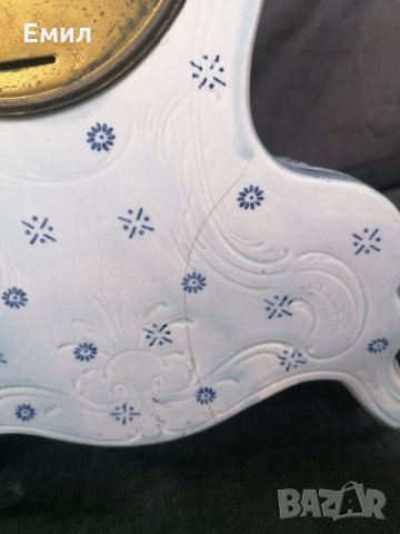 Антикварен порцеланов настолен часовник будилник , снимка 6 - Колекции - 34683754