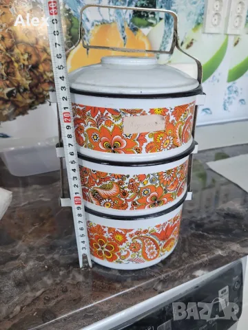 Касетка за носене на храна – желязна емайлирана, 