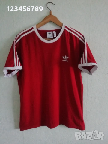Adidas Originals 3 Stripes California Red XL Treofil оригинална памучна мъжка тениска Адидас 