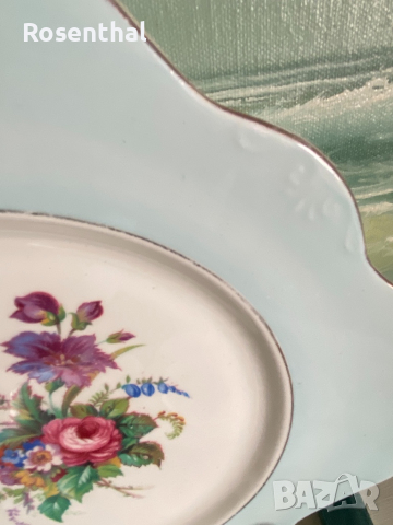 Стар английски десертен сервиз от костен порцелан, снимка 6 - Сервизи - 44678893