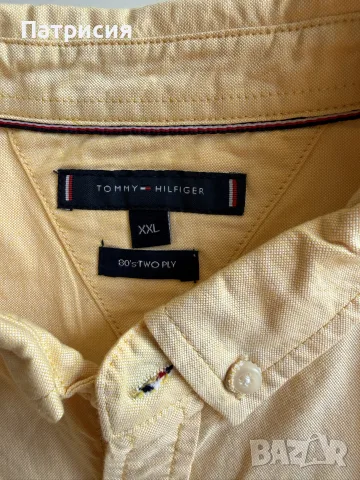 Чисто нова мъжка риза Tommy Hilfiger 80's Two Ply с къс ръкав, жълта, жълт цвят, размер XXL, снимка 6 - Ризи - 56044906