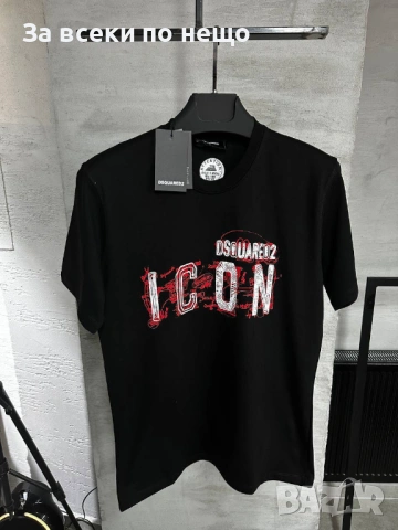 Icon DSQUARED2 Мъжка Черна Тениска👕Мъжка Блуза С Къс Ръкав В Черен Цвят Дискуаред2 Код MensPoint42