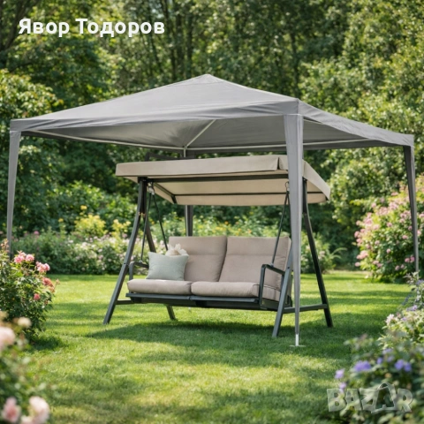 Просторна градинска шатра - стабилна конструкция и водоустойчива рамка, снимка 4 - Градински мебели, декорация  - 53777642