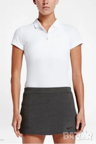 Бяла тениска с яка и копчета NIKE , снимка 1