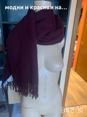 Голям вълнен шал MSCH Copenhagen бордо, снимка 6 - Шалове - 52736000