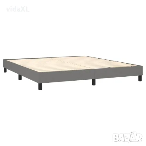 vidaXL Рамка за легло с пружини, тъмносива, 180x200 см, плат, снимка 4 - Спални и легла - 56146584